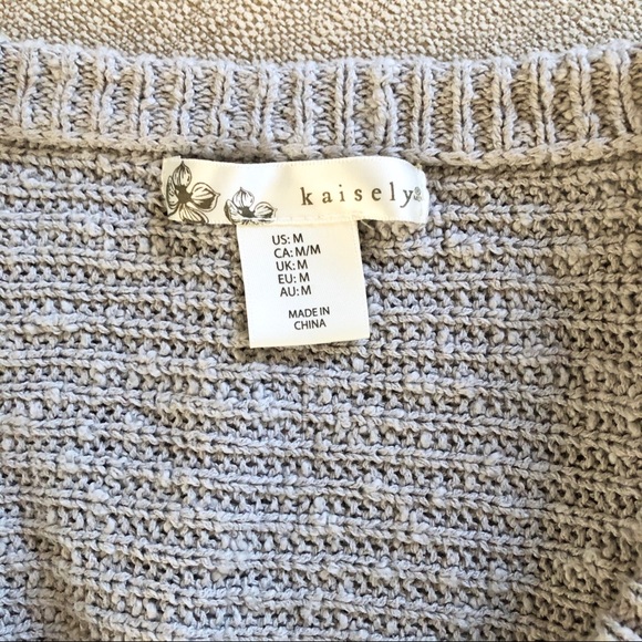 KAISELY cold shoulder frayed hem pull-over sweater - Picture 6 of 7